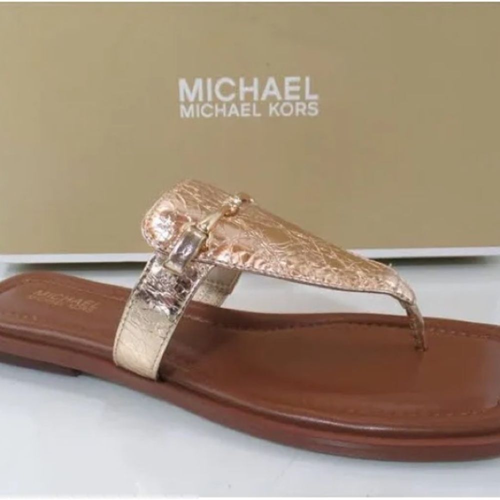 Michael Kors Gold Leather Sandals Women’s Size 6